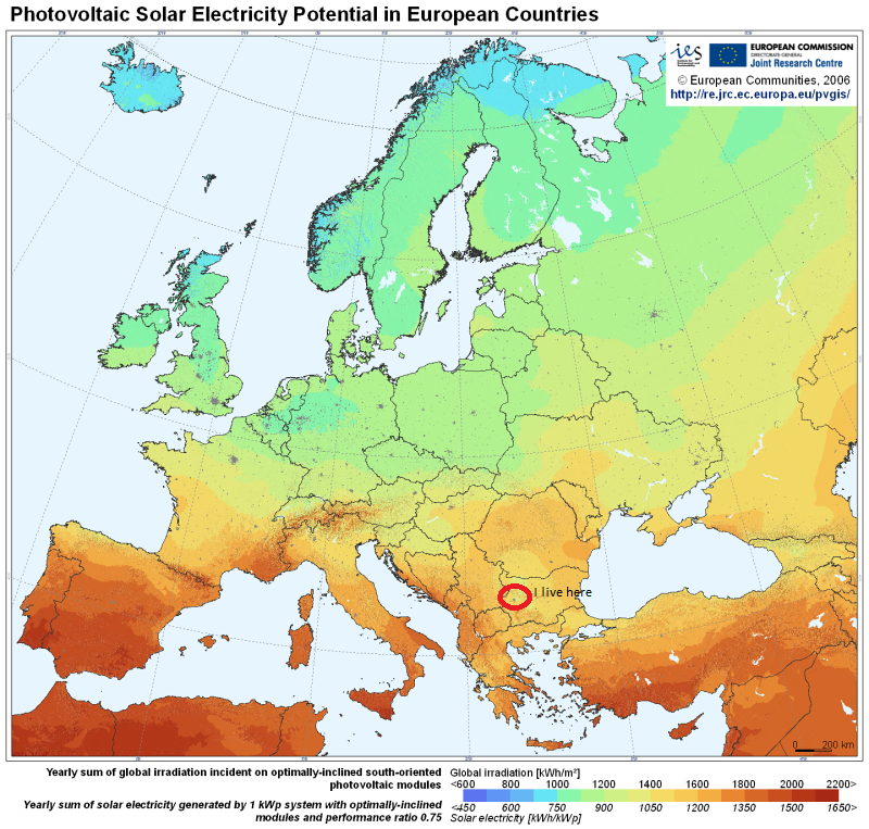 Šúri M., Huld T.A., Dunlop E.D. Ossenbrink H.A., 2007. Potential of solar electricity generation in the European Union member states and candidate countries. Solar Energy, 81, 1295–1305, http://re.jrc.ec.europa.eu/pvgis/ Šúri M., Huld T.A., Dunlop E.D. Ossenbrink H.A., 2007. Potential of solar electricity generation in the European Union member states and candidate countries. Solar Energy, 81, 1295–1305, http://re.jrc.ec.europa.eu/pvgis/