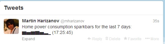 Tweeting my house’s power usage as sparkblocks Tweeting my house’s power usage as sparkblocks
