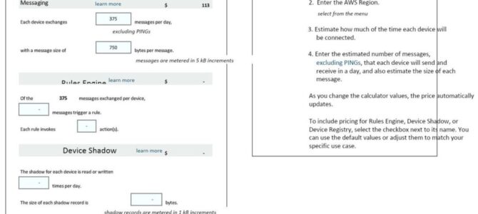 AWS IoT pricing calculator