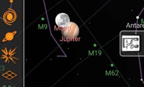 Jupiter next to the moon