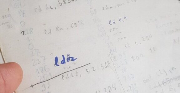 My ZX80 disassembly notes on the back of my ZX Spectrum