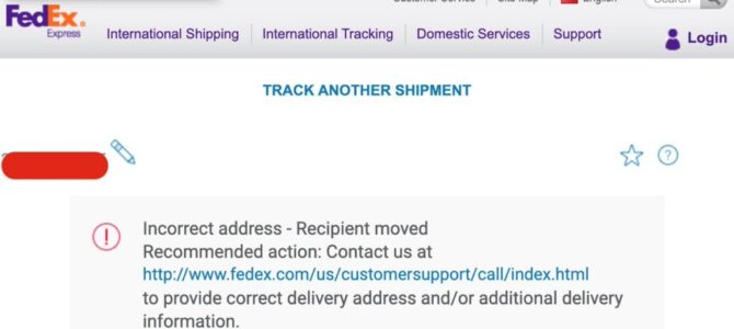 According to @FedExEurope, I moved