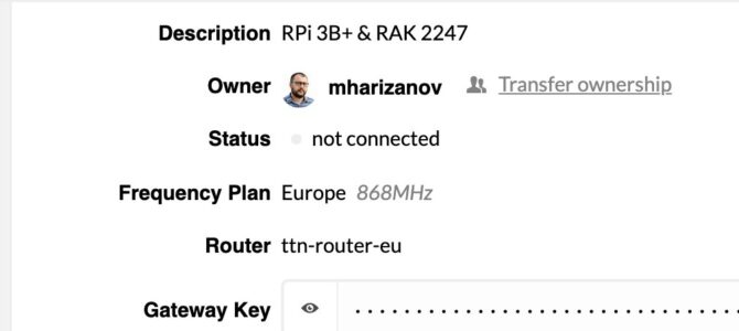 LoRaWAN gateway as offline