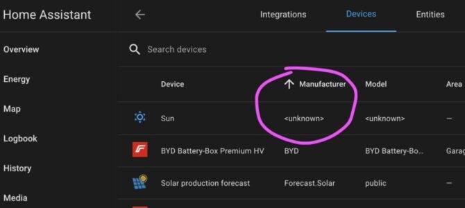 The Sun’s manufacturer is listed as unknown